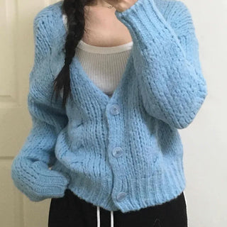 Soft Cable Knit Loose Fit Cardigan