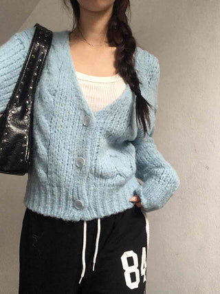Soft Cable Knit Loose Fit Cardigan