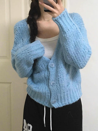 Soft Cable Knit Loose Fit Cardigan
