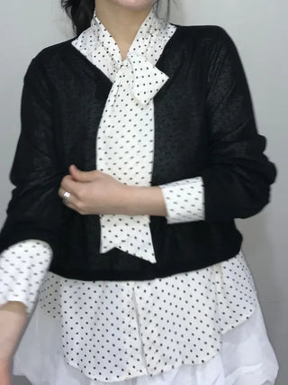 Nuro Delicate Fit Heathered Basic Cardigan