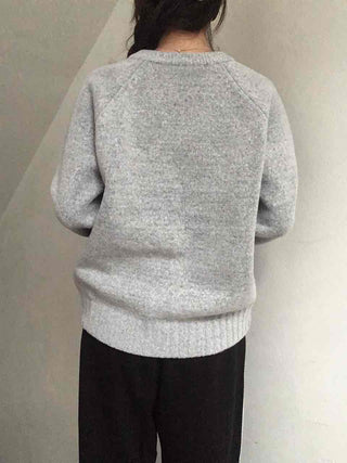 Campus Look Balloon Oversized V-Neck Knit