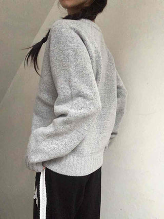 Campus Look Balloon Oversized V-Neck Knit