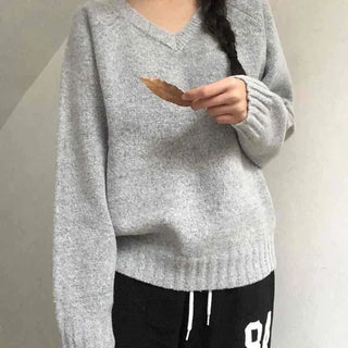 Campus Look Balloon Oversized V-Neck Knit