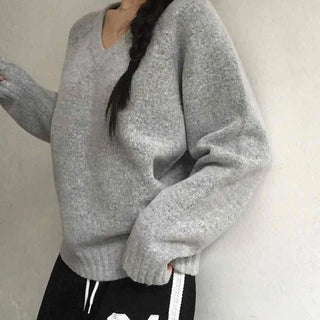 Campus Look Balloon Oversized V-Neck Knit