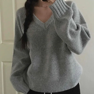 Campus Look Balloon Oversized V-Neck Knit