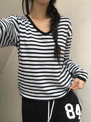 Marine Stripe V-Neck Knit