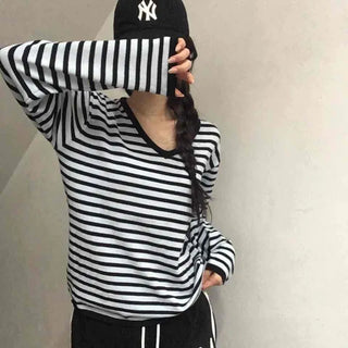 Marine Stripe V-Neck Knit
