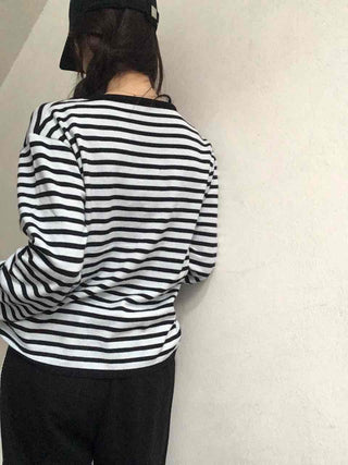 Marine Stripe V-Neck Knit