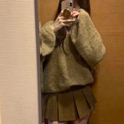 Corduroy Pintuck Box Pleated Mini Skirt