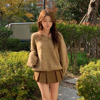 Corduroy Pintuck Box Pleated Mini Skirt