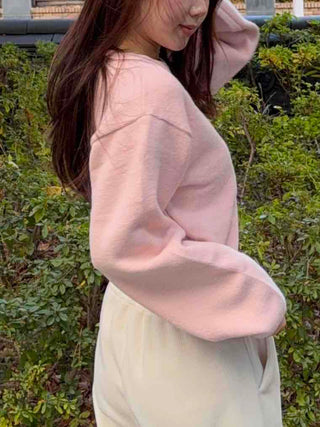 Soft Drop Shoulder Loose Fit Cropped Round Neck Knit