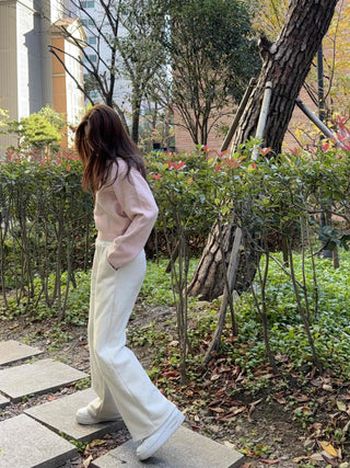 Soft Drop Shoulder Loose Fit Cropped Round Neck Knit