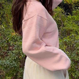 Soft Drop Shoulder Loose Fit Cropped Round Neck Knit
