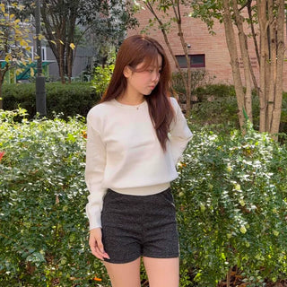 Micro Knit Slim Fit High-Waisted Shorts