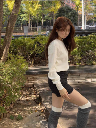 Micro Knit Slim Fit High-Waisted Shorts