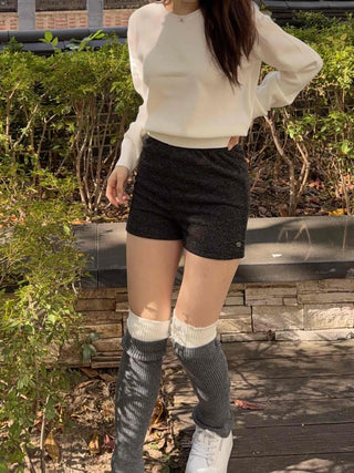 Micro Knit Slim Fit High-Waisted Shorts