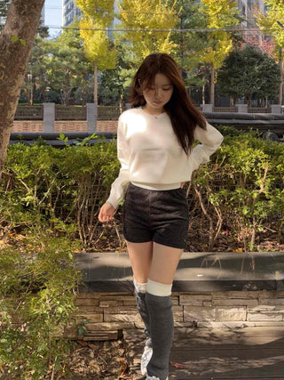 Micro Knit Slim Fit High-Waisted Shorts