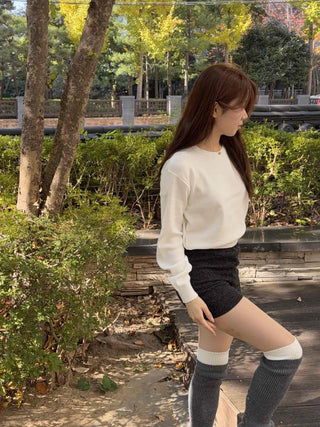 Micro Knit Slim Fit High-Waisted Shorts
