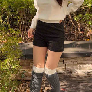 Micro Knit Slim Fit High-Waisted Shorts
