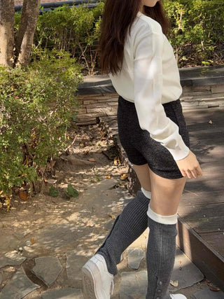 Micro Knit Slim Fit High-Waisted Shorts