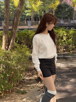 Micro Knit Slim Fit High-Waisted Shorts