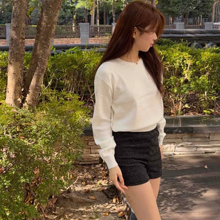 Micro Knit Slim Fit High-Waisted Shorts