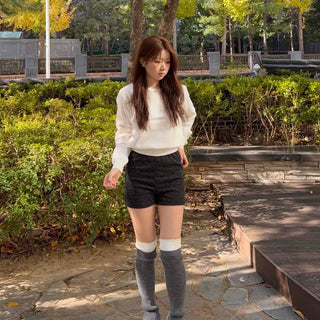 Micro Knit Slim Fit High-Waisted Shorts