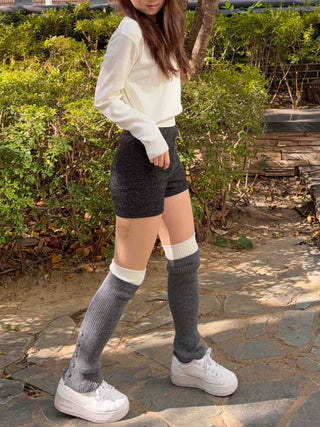 Micro Knit Slim Fit High-Waisted Shorts