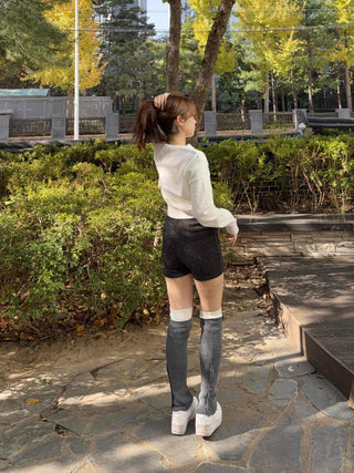 Micro Knit Slim Fit High-Waisted Shorts