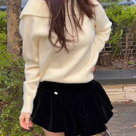Velvet Pleated Mini Skirt