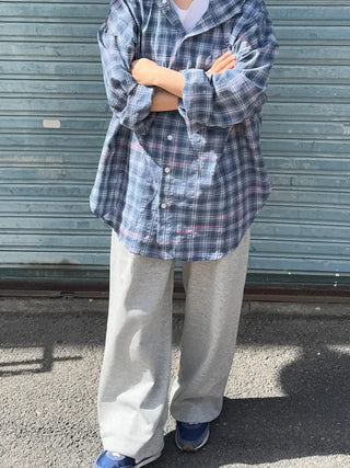 Beno Single-Pleat Elastic Waist Wide Long Pants