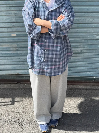 Beno Single-Pleat Elastic Waist Wide Long Pants