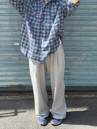 Beno Single-Pleat Elastic Waist Wide Long Pants