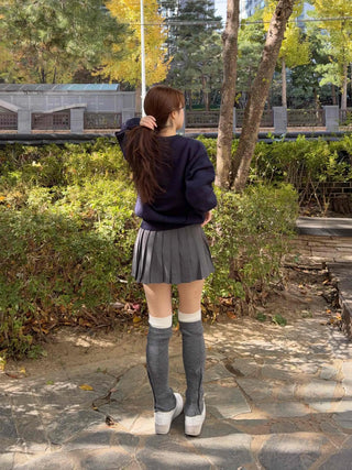 Asymmetrical Pleated Mini Skirt