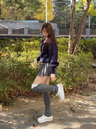 Asymmetrical Pleated Mini Skirt