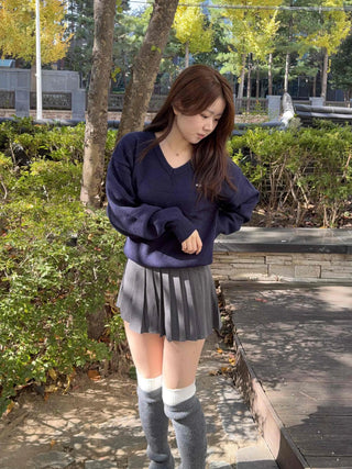 Asymmetrical Pleated Mini Skirt