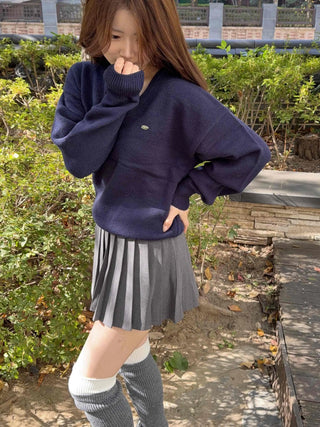 Asymmetrical Pleated Mini Skirt