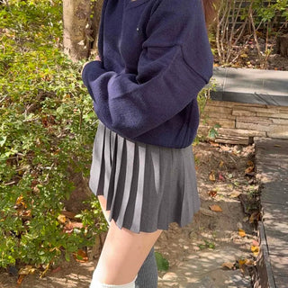 Asymmetrical Pleated Mini Skirt