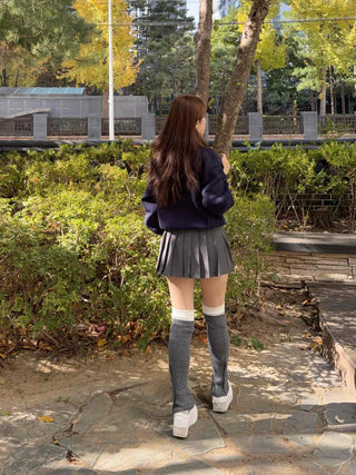 Asymmetrical Pleated Mini Skirt