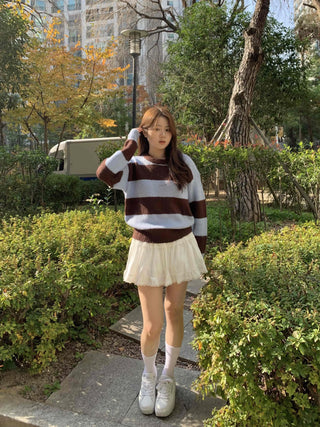 Frill Shirred Flare Elastic Mini Skirt