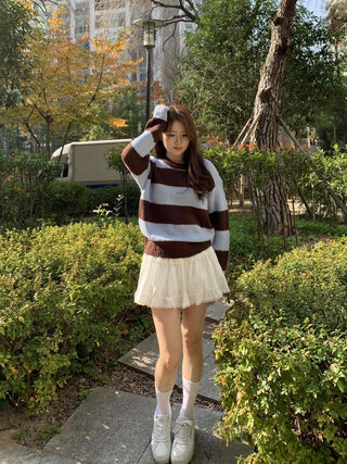 Frill Shirred Flare Elastic Mini Skirt