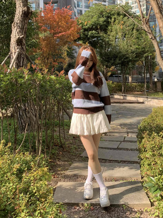 Frill Shirred Flare Elastic Mini Skirt