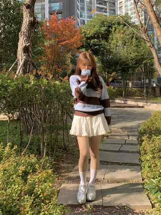Frill Shirred Flare Elastic Mini Skirt