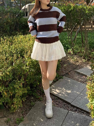Frill Shirred Flare Elastic Mini Skirt