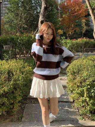 Frill Shirred Flare Elastic Mini Skirt