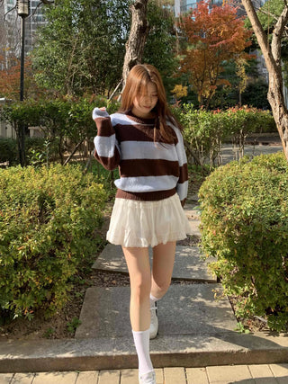Frill Shirred Flare Elastic Mini Skirt