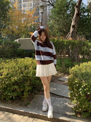 Frill Shirred Flare Elastic Mini Skirt
