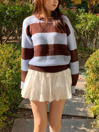 Frill Shirred Flare Elastic Mini Skirt