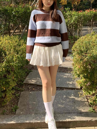 Frill Shirred Flare Elastic Mini Skirt