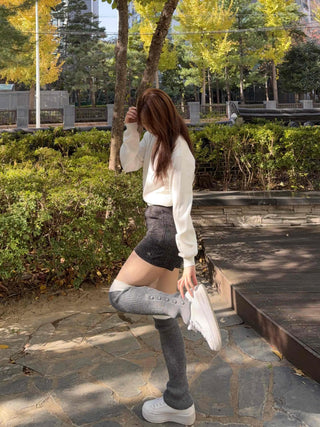 Soft Round Neck Loose Fit Ribbed Knit